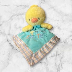 Magic Years Yellow Duck Lovey My First Easter Baby Security Blanket Rattle 13”
